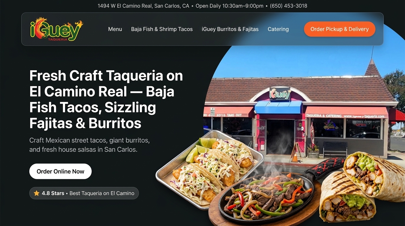 A new homepage concept for iGuey Taqueria